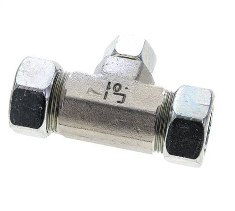 15L & 28L Zink plated Steel T-Shape Tee Cutting Fitting 160 bar ISO 8434-1
