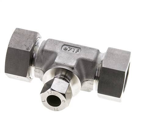 12L & 28L Stainless Steel T-Shape Tee Cutting Fitting 160 bar ISO 8434-1