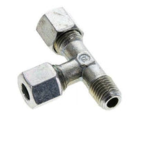 8L & M12x1.5 (con) Zink Plated Steel Right Angle Tee Cutting Fitting with Male Threads 315 bar ISO 8434-1