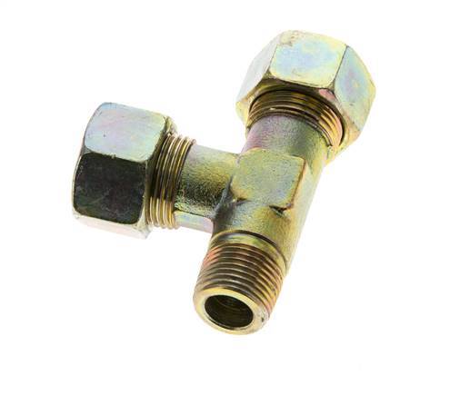 15L & M18x1.5 (con) Zink Plated Steel Right Angle Tee Cutting Fitting with Male Threads 315 bar ISO 8434-1