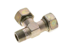 18L & M22x1.5 (con) Zink Plated Steel Right Angle Tee Cutting Fitting with Male Threads 315 bar ISO 8434-1