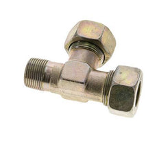 18L & M22x1.5 (con) Zink Plated Steel Right Angle Tee Cutting Fitting with Male Threads 315 bar ISO 8434-1