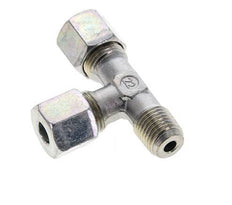 8S & M14x1.5 (con) Zink Plated Steel Right Angle Tee Cutting Fitting with Male Threads 630 bar ISO 8434-1