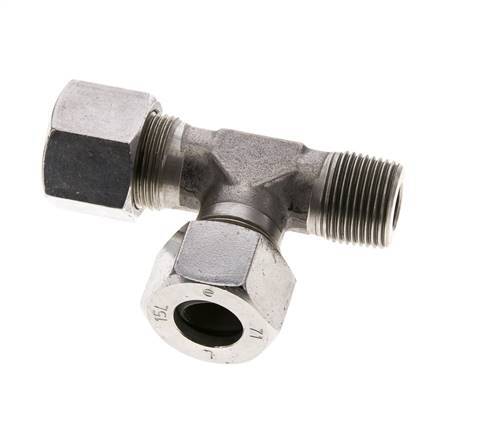 14S & M20x1.5 (con) Stainless Steel Right Angle Tee Cutting Fitting with Male Threads 630 bar ISO 8434-1