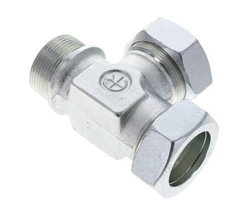 42L & G1-1/2'' Zink Plated Steel Right Angle Tee Cutting Fitting with Male Threads 160 bar ISO 8434-1