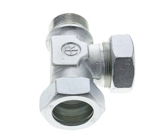 42L & G1-1/2'' Zink Plated Steel Right Angle Tee Cutting Fitting with Male Threads 160 bar ISO 8434-1