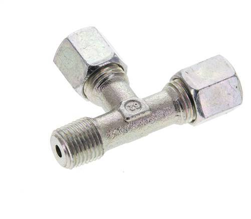 6S & R1/4'' Zink Plated Steel Right Angle Tee Cutting Fitting with Male Threads 630 bar ISO 8434-1