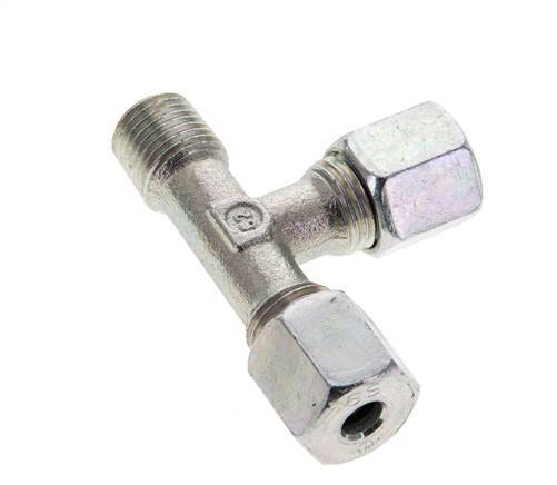 6S & R1/4'' Zink Plated Steel Right Angle Tee Cutting Fitting with Male Threads 630 bar ISO 8434-1