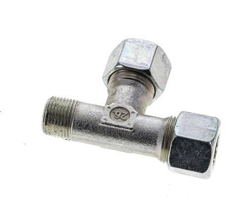 12S & R3/8'' Zink Plated Steel Right Angle Tee Cutting Fitting with Male Threads 630 bar ISO 8434-1