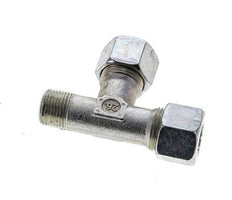 12S & R3/8'' Zink Plated Steel Right Angle Tee Cutting Fitting with Male Threads 630 bar ISO 8434-1