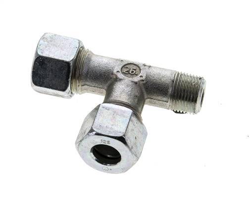 12S & R3/8'' Zink Plated Steel Right Angle Tee Cutting Fitting with Male Threads 630 bar ISO 8434-1