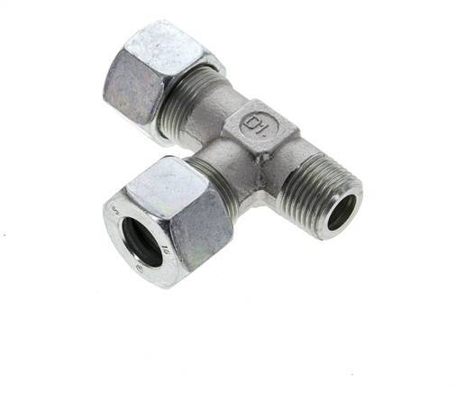 16S & R1/2'' Zink Plated Steel Right Angle Tee Cutting Fitting with Male Threads 400 bar ISO 8434-1