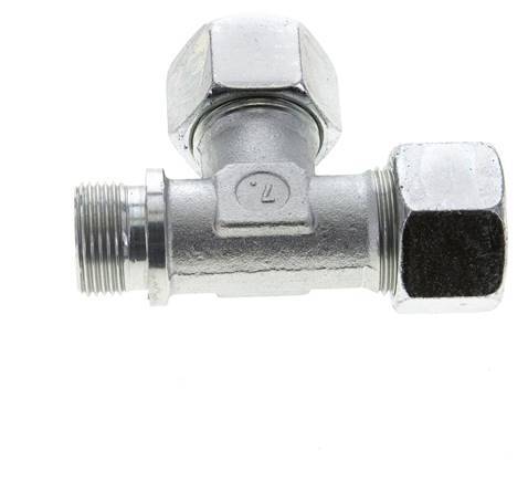 20S & G3/4'' Zink Plated Steel Right Angle Tee Cutting Fitting with Male Threads 400 bar ISO 8434-1