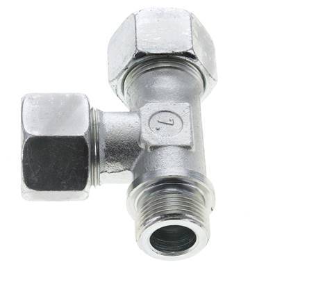 20S & G3/4'' Zink Plated Steel Right Angle Tee Cutting Fitting with Male Threads 400 bar ISO 8434-1