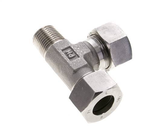 18L & R1/2'' Stainless Steel Right Angle Tee Cutting Fitting with Male Threads 315 bar ISO 8434-1