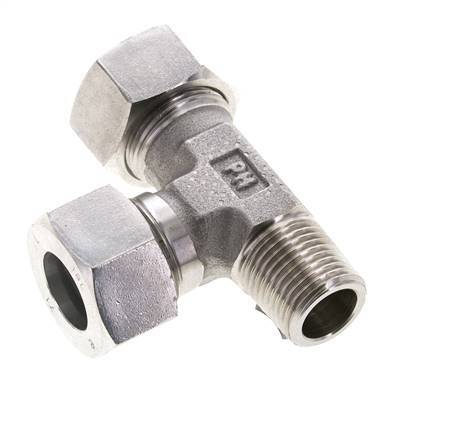 18L & R1/2'' Stainless Steel Right Angle Tee Cutting Fitting with Male Threads 315 bar ISO 8434-1