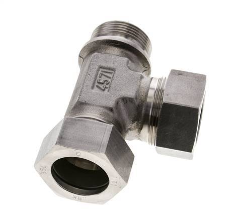 35L & G1-1/4'' Stainless Steel Right Angle Tee Cutting Fitting with Male Threads 160 bar ISO 8434-1