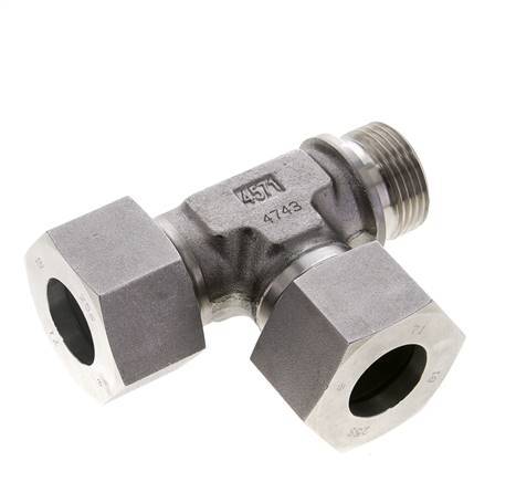 25S & G1'' Stainless Steel Right Angle Tee Cutting Fitting with Male Threads 400 bar ISO 8434-1