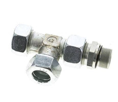 22L & M26x1.5 Zink Plated Steel Right Angle Tee Cutting Fitting with Male Threads 160 bar Adjustable ISO 8434-1