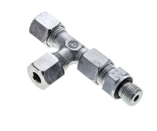 8S & M14x1.5 Zink Plated Steel Right Angle Tee Cutting Fitting with Male Threads 630 bar Adjustable ISO 8434-1