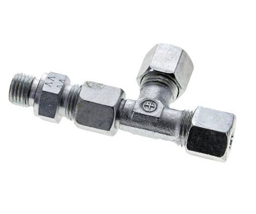 8S & M14x1.5 Zink Plated Steel Right Angle Tee Cutting Fitting with Male Threads 630 bar Adjustable ISO 8434-1
