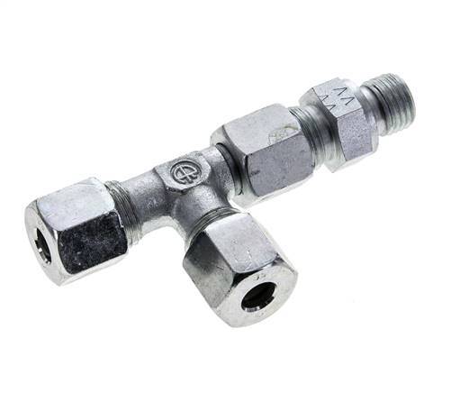8S & M14x1.5 Zink Plated Steel Right Angle Tee Cutting Fitting with Male Threads 630 bar Adjustable ISO 8434-1