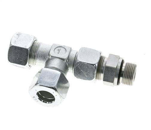 16S & M22x1.5 Zink Plated Steel Right Angle Tee Cutting Fitting with Male Threads 400 bar Adjustable ISO 8434-1