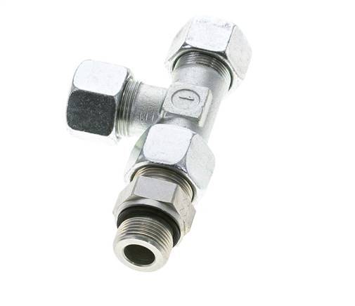 16S & M22x1.5 Zink Plated Steel Right Angle Tee Cutting Fitting with Male Threads 400 bar Adjustable ISO 8434-1