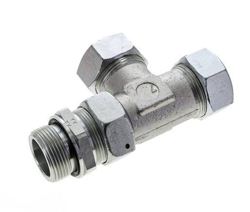35L & G1-1/4'' Zink Plated Steel Right Angle Tee Cutting Fitting with Male Threads 160 bar Adjustable ISO 8434-1