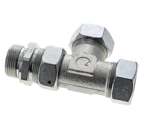35L & G1-1/4'' Zink Plated Steel Right Angle Tee Cutting Fitting with Male Threads 160 bar Adjustable ISO 8434-1