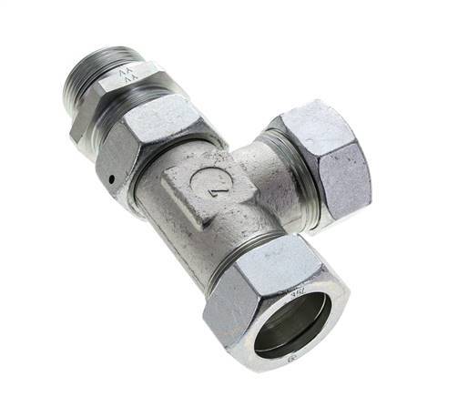 35L & G1-1/4'' Zink Plated Steel Right Angle Tee Cutting Fitting with Male Threads 160 bar Adjustable ISO 8434-1