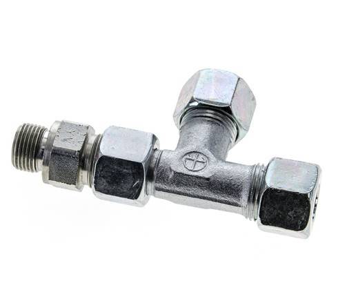 12S & G3/8'' Zink Plated Steel Right Angle Tee Cutting Fitting with Male Threads 630 bar Adjustable ISO 8434-1