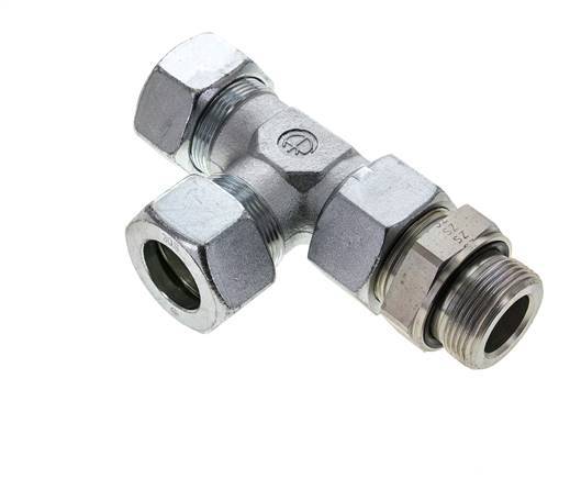 30S & G1-1/4'' Zink Plated Steel Right Angle Tee Cutting Fitting with Male Threads 400 bar Adjustable ISO 8434-1