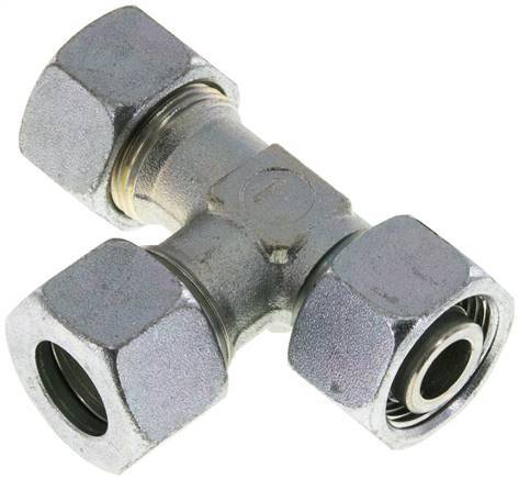 15L Zink Plated Steel Right Angle Tee Cutting Fitting with Swivel 315 bar Adjustable ISO 8434-1
