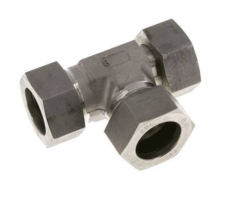 28L Stainless Steel Right Angle Tee Cutting Fitting with Swivel 160 bar Adjustable ISO 8434-1