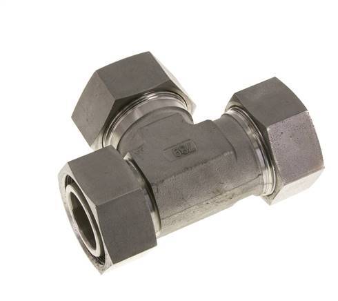 35L Stainless Steel Right Angle Tee Cutting Fitting with Swivel 160 bar Adjustable ISO 8434-1