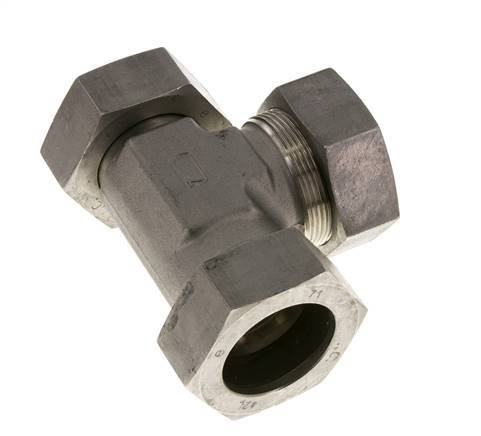 42L Stainless Steel Right Angle Tee Cutting Fitting with Swivel 160 bar Adjustable ISO 8434-1