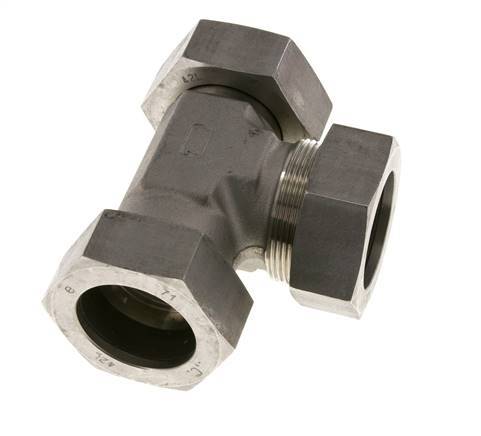 42L Stainless Steel Right Angle Tee Cutting Fitting with Swivel 160 bar Adjustable ISO 8434-1