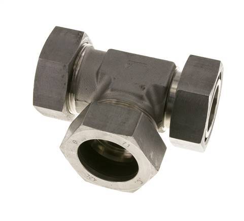 42L Stainless Steel Right Angle Tee Cutting Fitting with Swivel 160 bar Adjustable ISO 8434-1