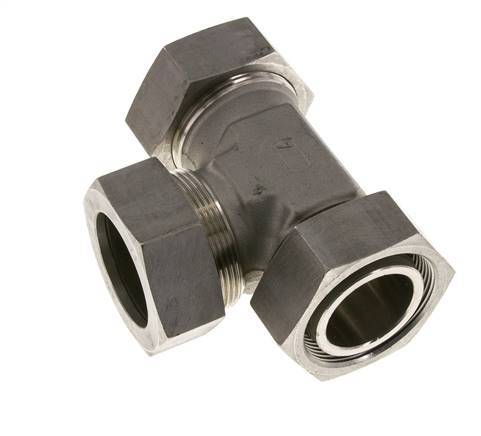 42L Stainless Steel Right Angle Tee Cutting Fitting with Swivel 160 bar Adjustable ISO 8434-1
