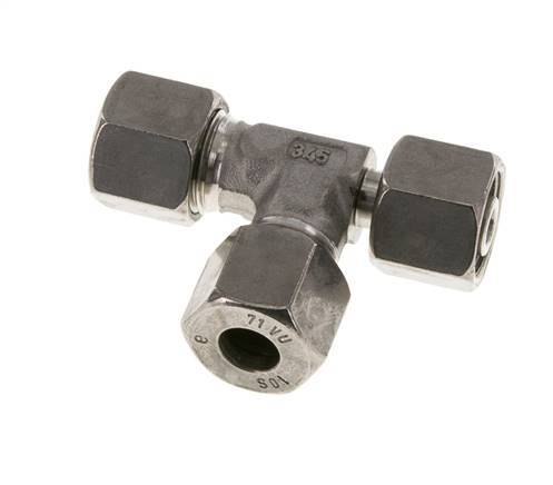 10S Stainless Steel Right Angle Tee Cutting Fitting with Swivel 630 bar Adjustable ISO 8434-1