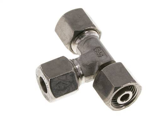 10S Stainless Steel Right Angle Tee Cutting Fitting with Swivel 630 bar Adjustable ISO 8434-1