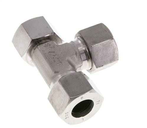 20S Stainless Steel Right Angle Tee Cutting Fitting with Swivel 400 bar Adjustable ISO 8434-1