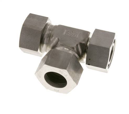 30S Stainless Steel Right Angle Tee Cutting Fitting with Swivel 400 bar Adjustable ISO 8434-1