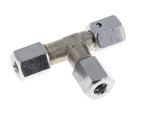 6L Zink Plated Steel Right Angle Tee Cutting Fitting with Swivel 315 bar NBR Adjustable ISO 8434-1