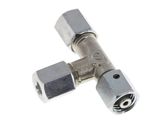 6L Zink Plated Steel Right Angle Tee Cutting Fitting with Swivel 315 bar NBR Adjustable ISO 8434-1