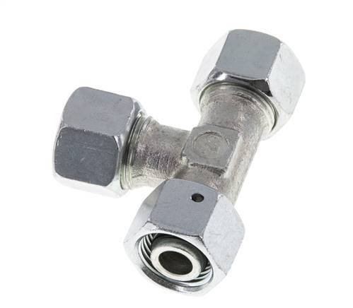 12L Zink Plated Steel Right Angle Tee Cutting Fitting with Swivel 315 bar NBR Adjustable ISO 8434-1