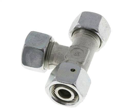 15L Zink Plated Steel Right Angle Tee Cutting Fitting with Swivel 315 bar NBR Adjustable ISO 8434-1