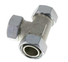 35L Zink Plated Steel Right Angle Tee Cutting Fitting with Swivel 160 bar NBR Adjustable ISO 8434-1