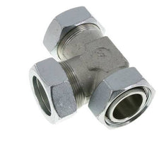 42L Zink Plated Steel Right Angle Tee Cutting Fitting with Swivel 160 bar NBR Adjustable ISO 8434-1